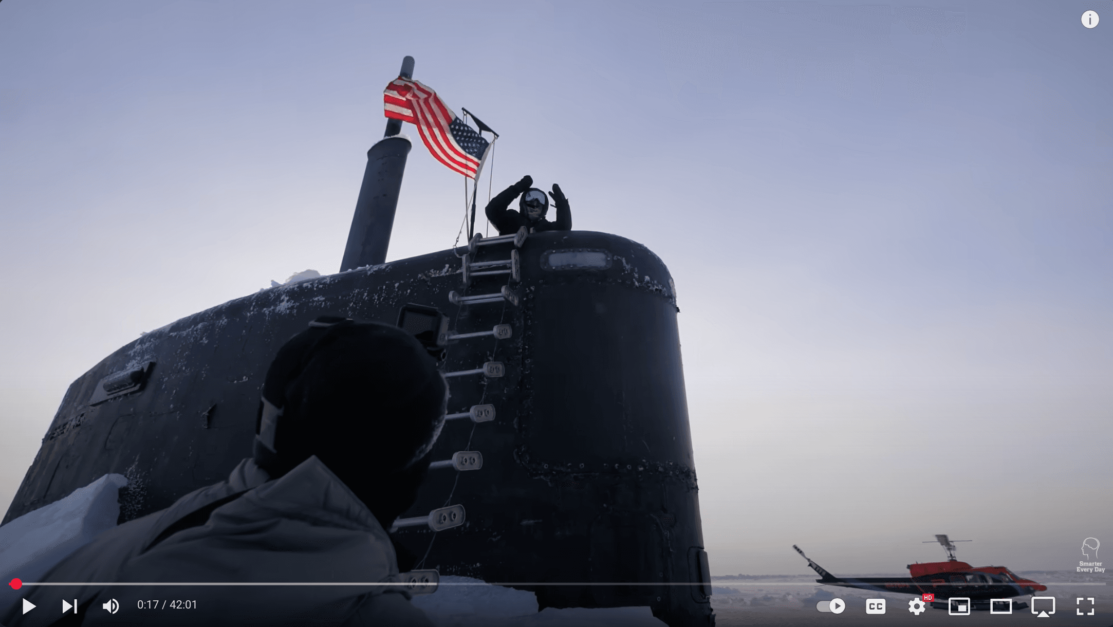 US fast attack submarine surfacing in the Arctic Ocean